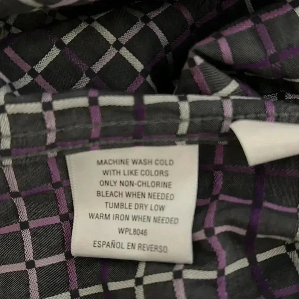 Tasso Elba, Mans shirt,played gray long sleeve casual Size S, 14- 14 1/2 - Picture 9 of 10